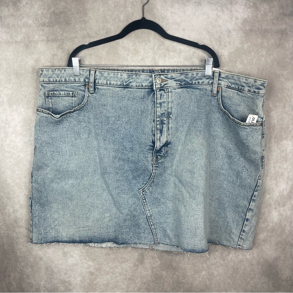 Old Navy High-Waisted Button-Front Mini Denim Jean Skirt In Light Blue Sz 26 NWT